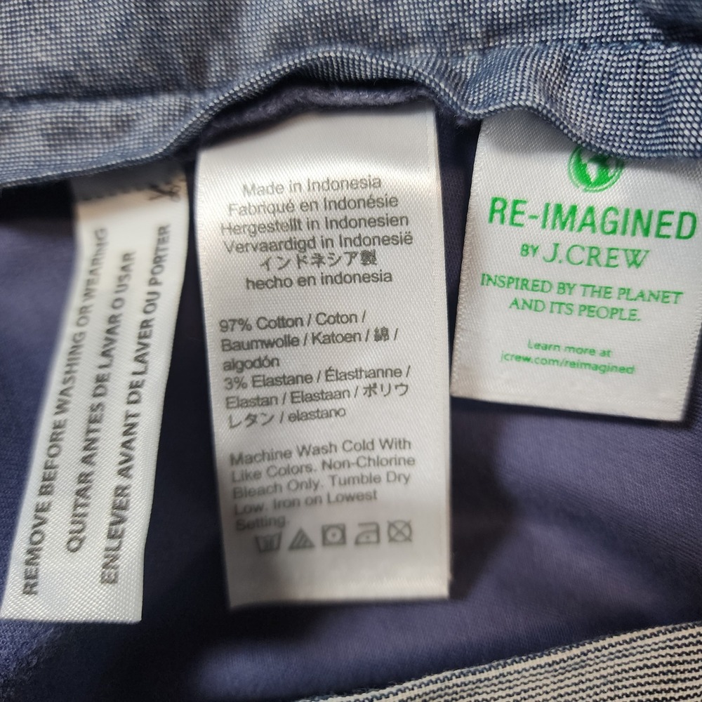 J Crew 770 Straight Pants Mens 30x32 Chinos Blue Stretch Cotton Casual Minimal - Picture 6 of 10